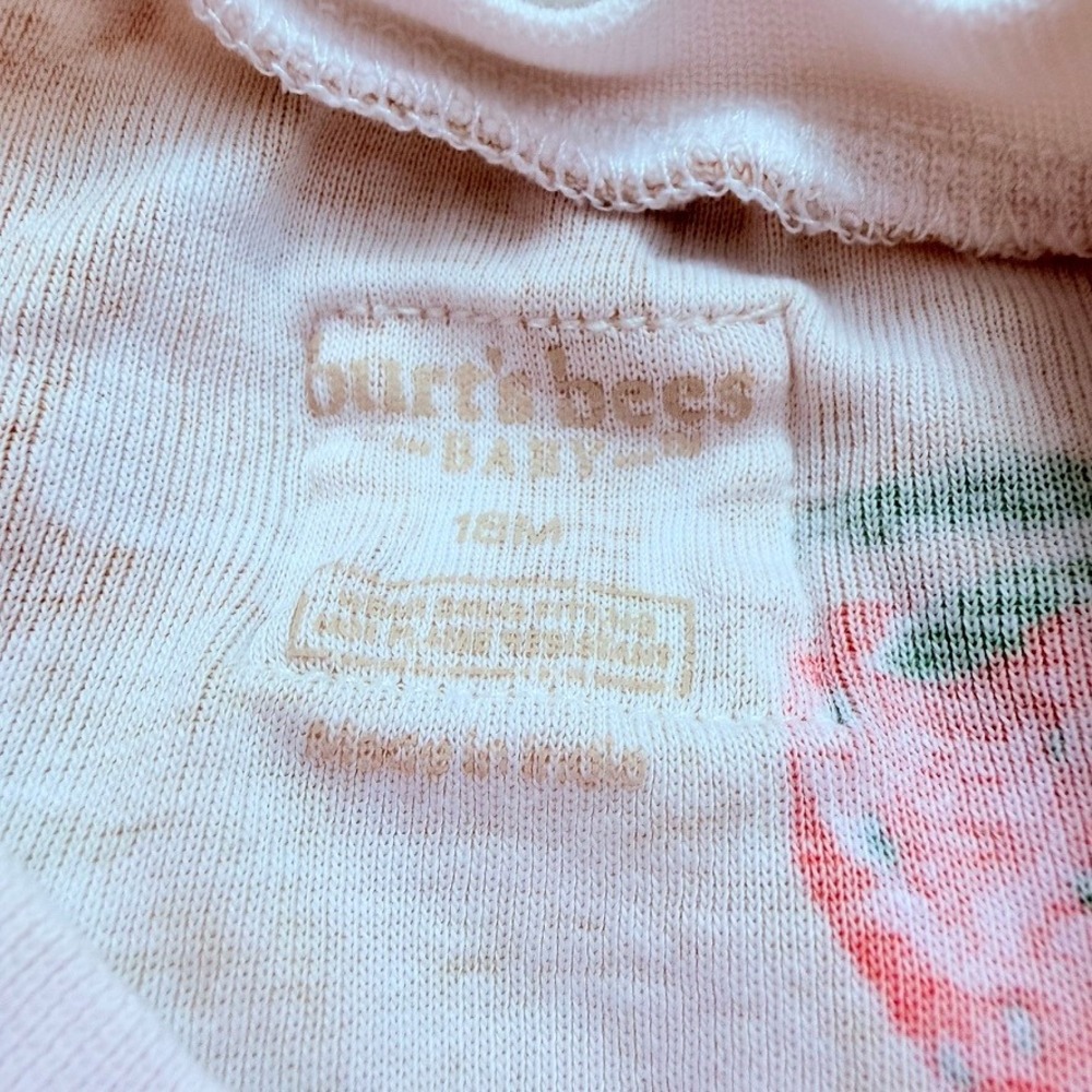 Burt's Bees Baby 18M Organic Cotton Pajamas Set Waffle Strawberry Baking 2-Pack - Picture 6 of 12